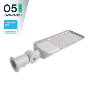 Oprawa Uliczna LED 50W 5000lm 6500K Diody SAMSUNG IP65 Szara 5 Lat Gwarancji Regulowany uchwyt 20425 - obrazek 1