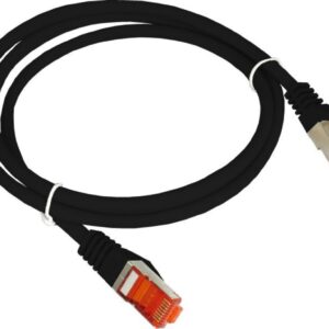 Patch-cord F/UTP kat.6 PVC 0.25m czarny KKS6CZA0.25 - obrazek 1