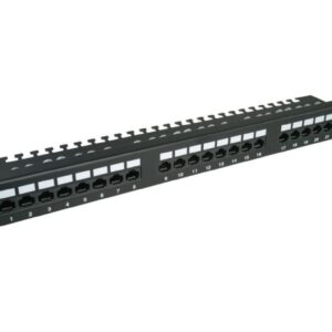 Patch panel UTP kat.6, 24 porty LSA z półką 1U PK001 - obrazek 1