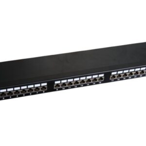 Patch panel 1U/19 cali STP ekranowany 24 porty kat. 6 złącza LSA półka montażowa PK-S6-1 - obrazek 1