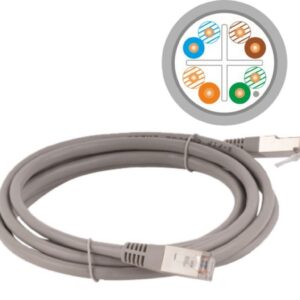 Patch-cord F/UTP kat.6 PVC 2.0m szary KKS6SZA2.0 - obrazek 1