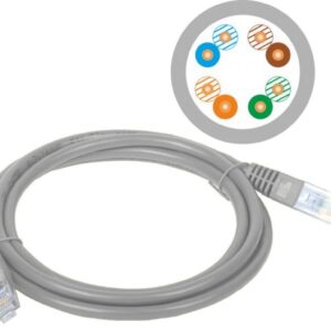 Patch-cord U/UTP kat.5e PVC 2.0m szary KKU5SZA2 - obrazek 1