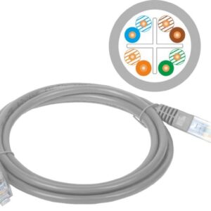 Patch-cord U/UTP kat.6 PVC 2.0m szary KKU6SZA2 - obrazek 1