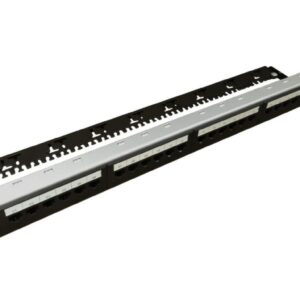 Patch panel UTP kat.6, 24 porty LSA z półką 1U Zwiększony zapas transmisyjny PK043 - obrazek 1