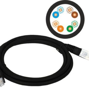 Patch-cord U/UTP kat.5e PVC 0.5m czarny KKU5CZA0.5 - obrazek 1