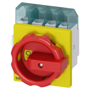 Rozłącznik główny/awaryjny 3P+N 25A 9.5kW AC23A 400V montaż tablicowy pokrętło żółto-czerwone 4 otwory 3LD2103-1TL53 - obrazek 1