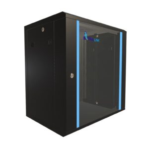 Szafa rack montowana na ścianie Extralink 12U 600x450 Czarna - obrazek 1