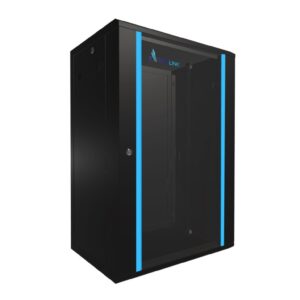 Szafa rack montowana na ścianie Extralink 18U 600x450 Czarna - obrazek 1