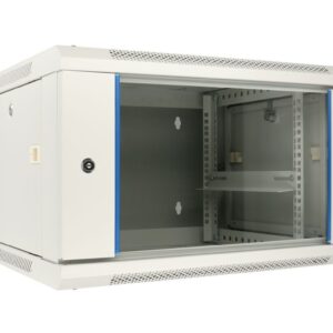 Szafa rack montowana na ścianie, dwusekcyjna Extralink 6U 600x600 AZH Szara - obrazek 1