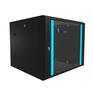 Szafa rack montowana na ścianie Extralink 9U 600x600 Czarna - obrazek 1