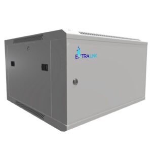 Szafa rack montowana na ścianie, drzwi blaszane pełne Extralink 6U 600x600 ASP Szara - obrazek 1
