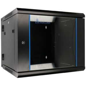 Szafa rack montowana na ścianie, dwusekcyjna Extralink 6U 600x600 AZH Czarna - obrazek 1