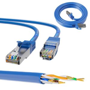 Patchcord LAN Miedź Kabel sieciowy skrętka 10Gbit/s Extralink Kat.6A S/FTP 0.5m - obrazek 1