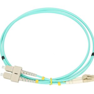 Patchcord Wielomodowy, OM3, Duplex, 3mm, 1m Extralink LC/UPC-SC/UPC - obrazek 1