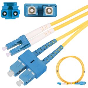 Patchcord PVC, Jednomodowy, Duplex, G652D, 3mm, 1m Extralink SC/UPC-LC/UPC - obrazek 1