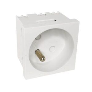 Modularne gniazdo elektryczne ALANTEC 2P+Z, 45x45, standardowe, białe PZ016 - obrazek 1