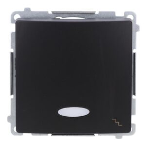 Simon Basic Łącznik schodowy z podświetleniem LED (moduł) 10AX, 250V, szybkozłącza, czarny BMW6L.01/49 - obrazek 1
