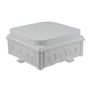 Puszka naścienna 188x188X88 mm, bezhalogenowa, samogasnąca, odporna na UV, IP67, UL94 V0, N180x180S szara 35300202 - obrazek 1