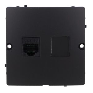Simon Basic Gniazdo komputerowe RJ45 pojedyncze, kategoria 5e (moduł). Montaż gniazda na wkręty do puszki czarny BMF51.02/49 - obrazek 1