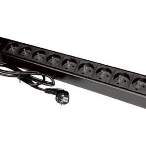Listwa zasilająca rack 19 cali PDU gniazdo 9 x CEE 7/5 wtyk CEE 7/7 z diodą LED PZ09 - obrazek 1