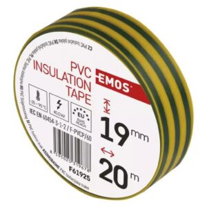 Taśma izolacyjna PVC 19mm / 20m żółto-zielona F61925 /10szt./ - obrazek 1