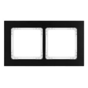 DECO Ramka uniwersalna podwójna - aluminium szczotkowane (ramka: czarna spód: biały) 12-0-DRA-2 - obrazek 1