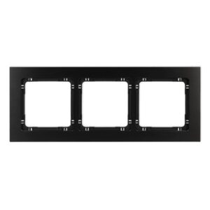 DECO Ramka uniwersalna potrójna - aluminium szczotkowane (ramka: czarna spód: czarny) 12-12-DRA-3 - obrazek 1