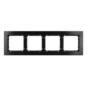 DECO Ramka uniwersalna poczwórna - aluminium szczotkowane (ramka: czarna spód: czarny) 12-12-DRA-4 - obrazek 1