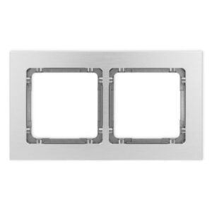 DECO Ramka uniwersalna podwójna - aluminium szczotkowane (ramka: srebrna spód: grafitowy) 7-11-DRA-2 - obrazek 1