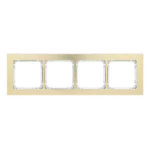 DECO Ramka uniwersalna poczwórna - aluminium szczotkowane (ramka: kolor mosiężny spód: biały) 8-0-DRA-4 - obrazek 1