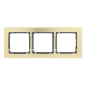DECO Ramka uniwersalna potrójna - aluminium szczotkowane (ramka: kolor mosiężny spód: grafitowy) 8-11-DRA-3 - obrazek 1