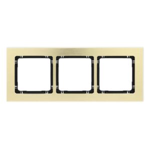 DECO Ramka uniwersalna potrójna - aluminium szczotkowane (ramka: kolor mosiężny spód: czarny) 8-12-DRA-3 - obrazek 1