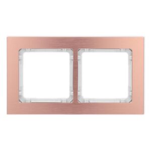 DECO Ramka uniwersalna podwójna - aluminium szczotkowane (ramka: kolor miedziany spód: biały) 9-0-DRA-2 - obrazek 1