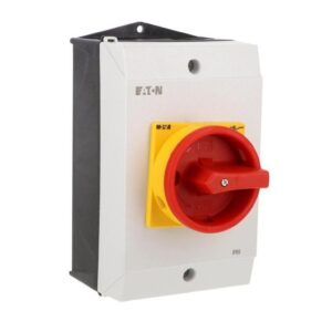 Rozłącznik 40A 3P+N w obudowie IP65 czerwono-żółta rączka z blokadą P1-40/I2/SVB/N 199911 - obrazek 1