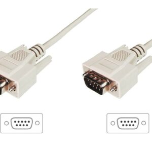 Kabel połączeniowy RS232 1:1 Typ DSUB9/DSUB9, M/M beżowy 3m AK-610107-030-E - obrazek 1