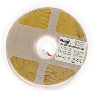 TAŚMA LED PREMIUM 24V DC COB 2400LED/5M 10W/1m IP20 3LATA GW. BIAŁA ZIMNA D87-LS-COB-2400-IP20-ACW-24V - obrazek 1