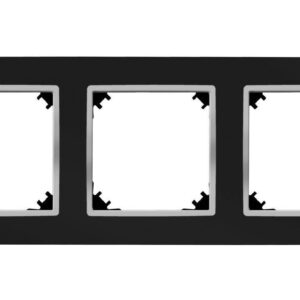 SANTRA ramka potrójna czarny/chrom 4173-46 - obrazek 1