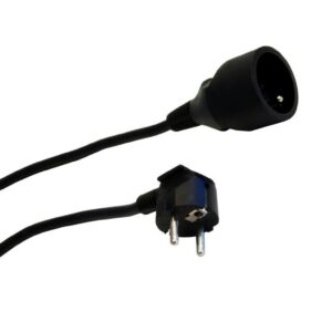 Przedłużacz 1-gniazdowy, 3m, 3x1,0mm OWY czarny 28218 - obrazek 1