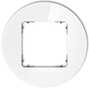 ICON Ramka uniwersalna pojedyncza okrągła - efekt szkła (ramka: biała spód: grafitowy mat) 0-28-IRSO-1 - obrazek 1