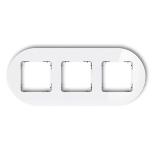 ICON Ramka uniwersalna potrójna okrągła - efekt szkła (ramka: biała spód: grafitowy mat) 0-28-IRSO-3 - obrazek 1