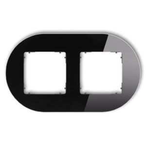 ICON Ramka uniwersalna podwójna okrągła - efekt szkła (ramka: czarna spód: grafitowy mat) 12-28-IRSO-2 - obrazek 1