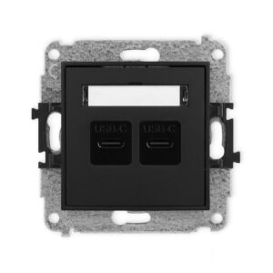 ICON Mechanizm ładowarki USB podwójnej 2xUSB C, 20W max. czarny mat 12ICUSB-7 - obrazek 1