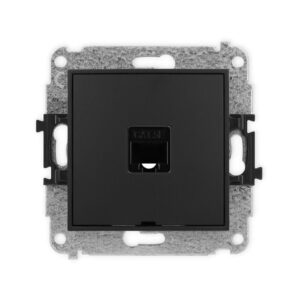 ICON Mechanizm gniazda komputerowego pojedynczego 1xRJ45, kat. 5e, 8-stykowy, bez pola opisowego czarny mat 12IGKBO-1 - obrazek 1