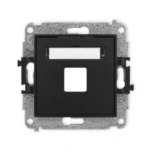 ICON Mechanizm gniazda multimedialnego pojednczego bez modułu (standard Keystone) czarny mat 12IGM-1P - obrazek 1