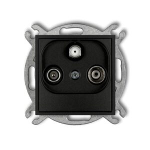 ICON Mechanizm gniazda abonenckiego RTV-SAT końcowego 1,5dB czarny mat 12IGS - obrazek 1