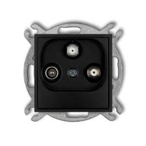 ICON Mechanizm gniazda abonenckiego 2 wyjścia SAT + TV czarny mat 12IGSN - obrazek 1