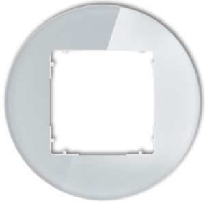 ICON Ramka uniwersalna pojedyncza okrągła - efekt szkła (ramka: szara spód: biały) 15-0-IRSO-1 - obrazek 1