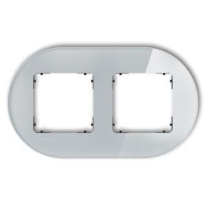 ICON Ramka uniwersalna podwójna okrągła - efekt szkła (ramka: szara spód: czarny) 15-12-IRSO-2 - obrazek 1