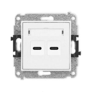 ICON Mechanizm ładowarki USB podwójnej 2xUSB C, 20W max. biały mat 25ICUSB-7 - obrazek 1