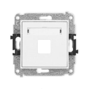 ICON Mechanizm gniazda multimedialnego pojednczego bez modułu (standard Keystone) biały mat 25IGM-1P - obrazek 1